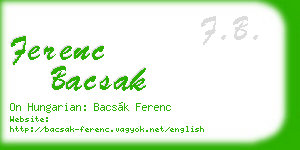 ferenc bacsak business card